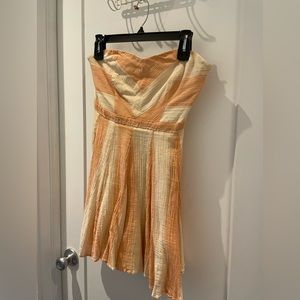Peach and cream strapless sundress